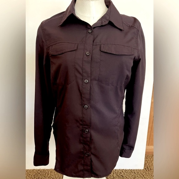 Columbia Woman's Omni-Shade Long-Sleeve Shirt SmallPurple - Picture 2 of 10